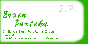 ervin porteka business card